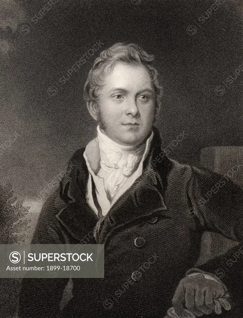 Frederick John Robinson 1st Earl of Ripon 1782 to 1859 Viscount Goderich 1827 to 1833 British statesman and Prime Minister when he was known as Lord Goderich Engraved by J Jenkins after Sir T Lawrence From the book National Portrait Gallery volume II published c 1835