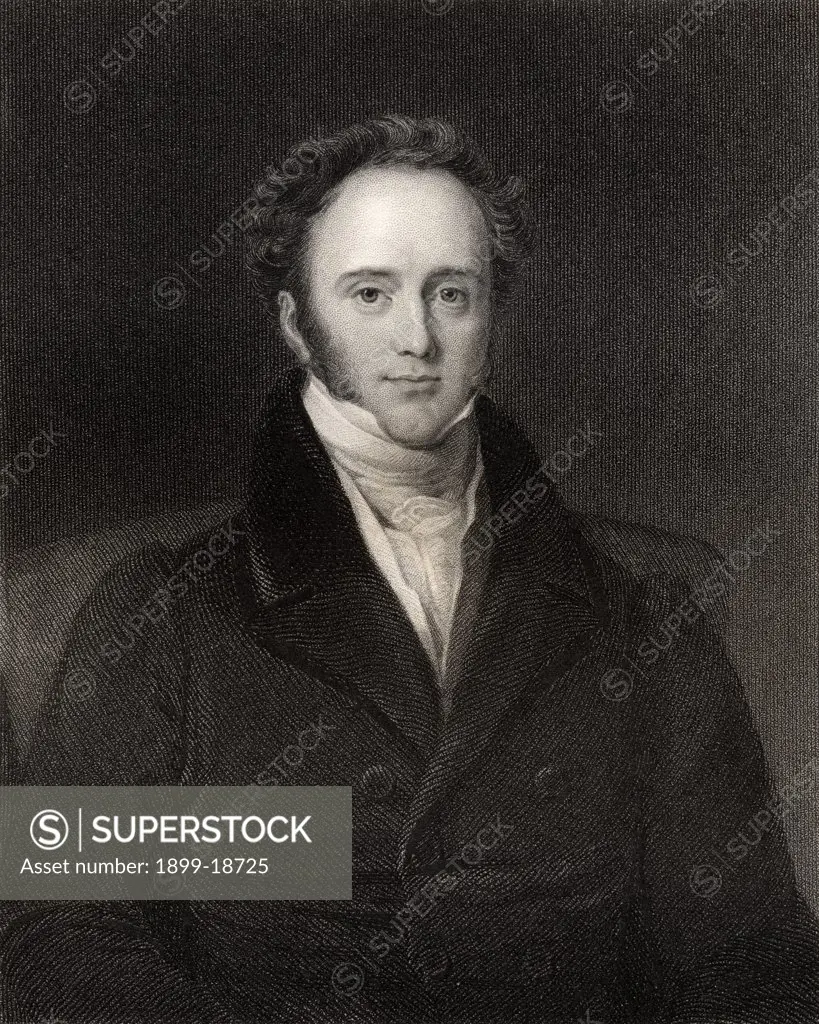 Henry John Temple 3rd Viscount Palmerston and Baron Temple of Mount Temple byname PAM 1784 to 1865 English Whig-Liberal statesman Engraved by H Cook after J Lucas From the book National Portrait Gallery volume IV published c 1835