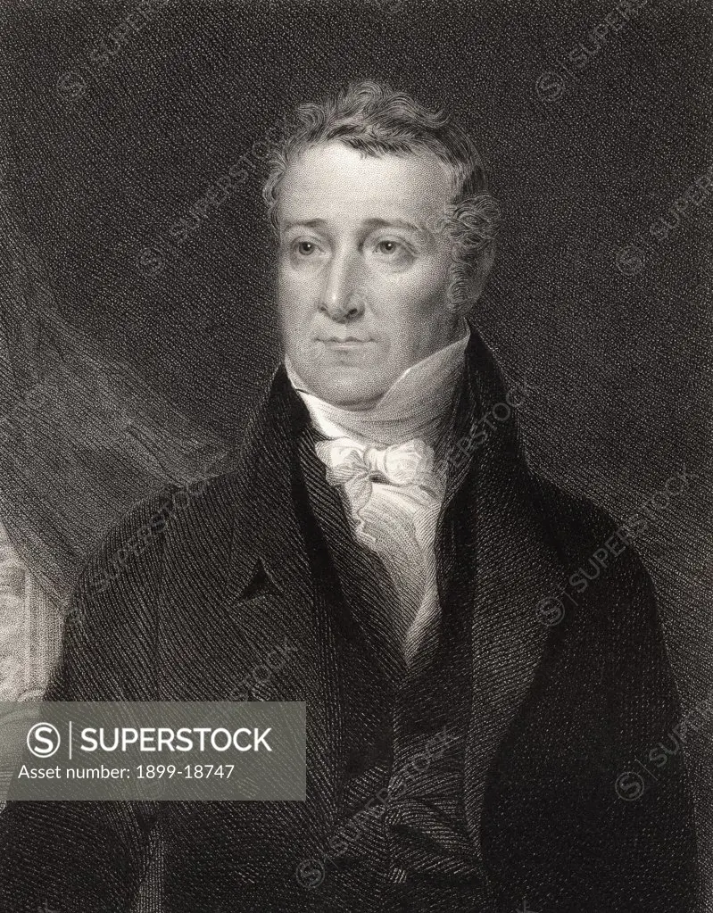 William Huskisson 1770 to 1830 British statesman financier and Member of Parliament Engraved by J Cochran after J Graham From the book National Portrait Gallery volume II published c 1835