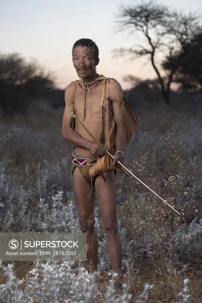 Portraits of People from the Bushmen Naro Tribe. Botswana is home to approximately 63,500 San people, which is roughly 2.8% of the country's population, making it the country with the highest population of San people. The San peoples (also Saan), or Bushmen, are members of various Khoe, Tuu, or Kxoa-speaking indigenous hunter-gatherer groups that are the first nations of Southern Africa. Botswana.