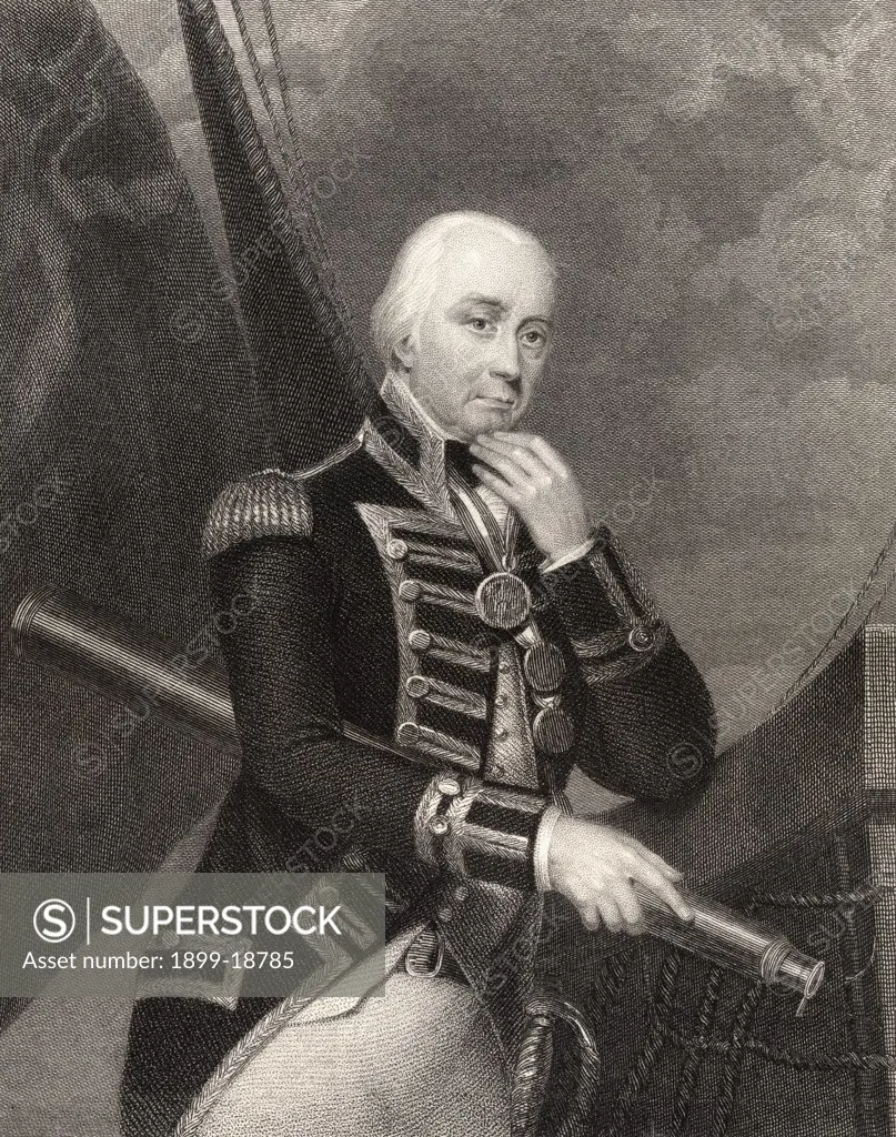 Admiral Lord Cuthbert Collingwood 1st Baron Collingwood 1748 to 1810 English admiral in the Royal Navy Engraved by W Finden after F Howard From the book National Portrait Gallery volume III published c 1835