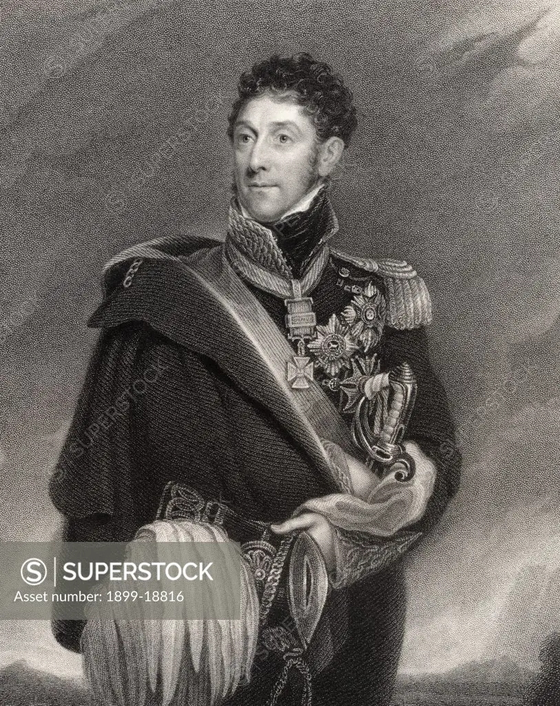 Stapleton Cotton 1st Viscount Combemere 1773 to 1865 British field marshal and colonel of the 1st Life Guards Engraved by J Jenkins after C Pearson From the book National Portrait Gallery volume V published c 1835