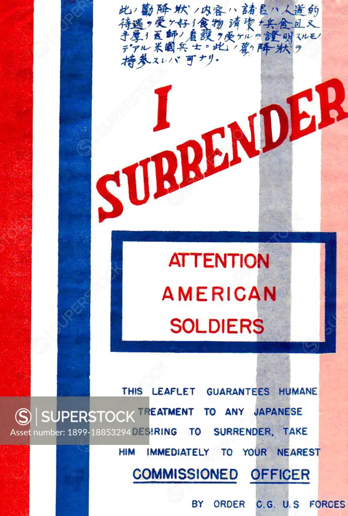 Although addressed to 'American Soldiers' (who were engaged in the bulk of the fighting in the Pacific Theatre during World War II), this leaflet was produced by  the U.S. Psychological Warfare Branch of the Office of War Information in Brisbane, Australia.