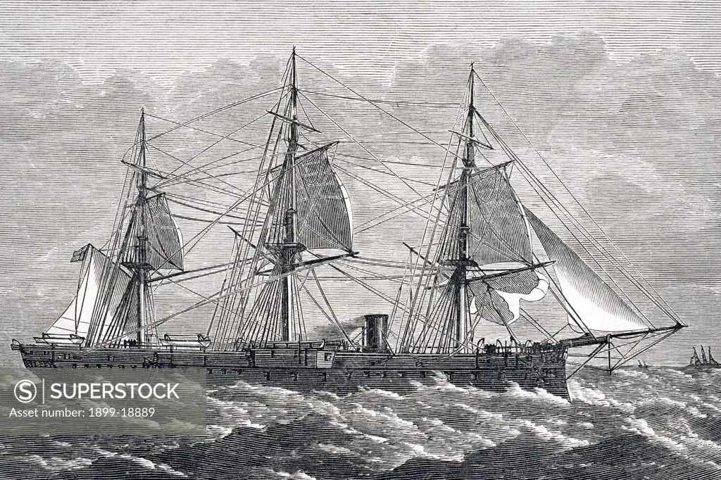 HMS Invincible at the Queen's Jubilee Naval Review in 1887 from Illustrated London News July 1887