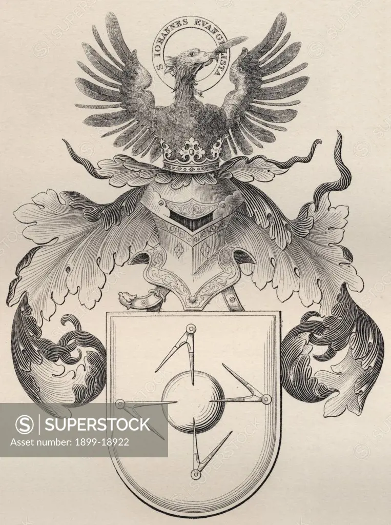 Arms of the Masons German From an old drawing A.D. 1515 from the book The History of Freemasonry Volume II Published by Thomas C. Jack London 1883