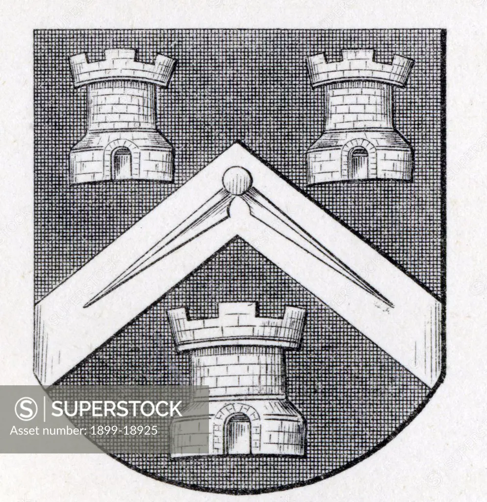 Arms of Masons Mason's Company London Stow 1633 from the book The History of Freemasonry Volume II Published by Thomas C. Jack London 1883