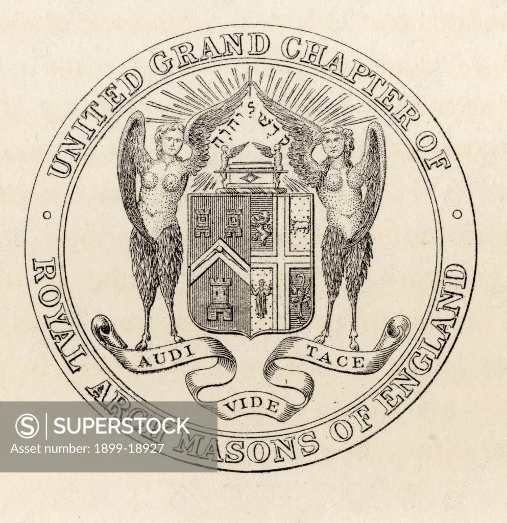 Masonic Seal United Grand Chapter London 1817 from the book The History of Freemasonry Volume II Published by Thomas C. Jack London 1883 