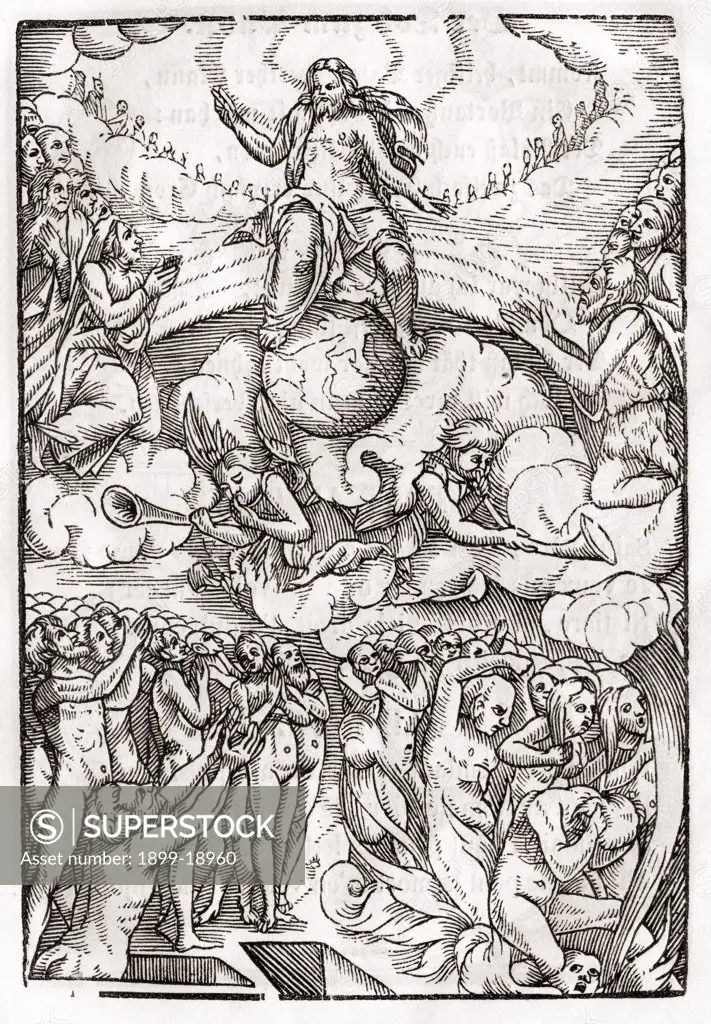 The Last Judgement loosely based on Hans Holbein the Younger From Der Todten Tanz or The Dance of Death published Basel 1843