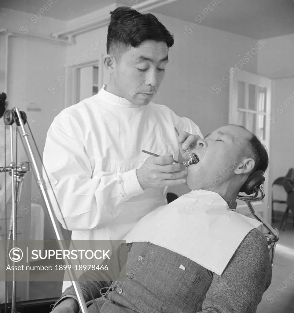 Minidoka Relocation Center. Dentist: Doctor T. Nakamura. Hospital Series. Dental Laboratory 12/10/1942. 