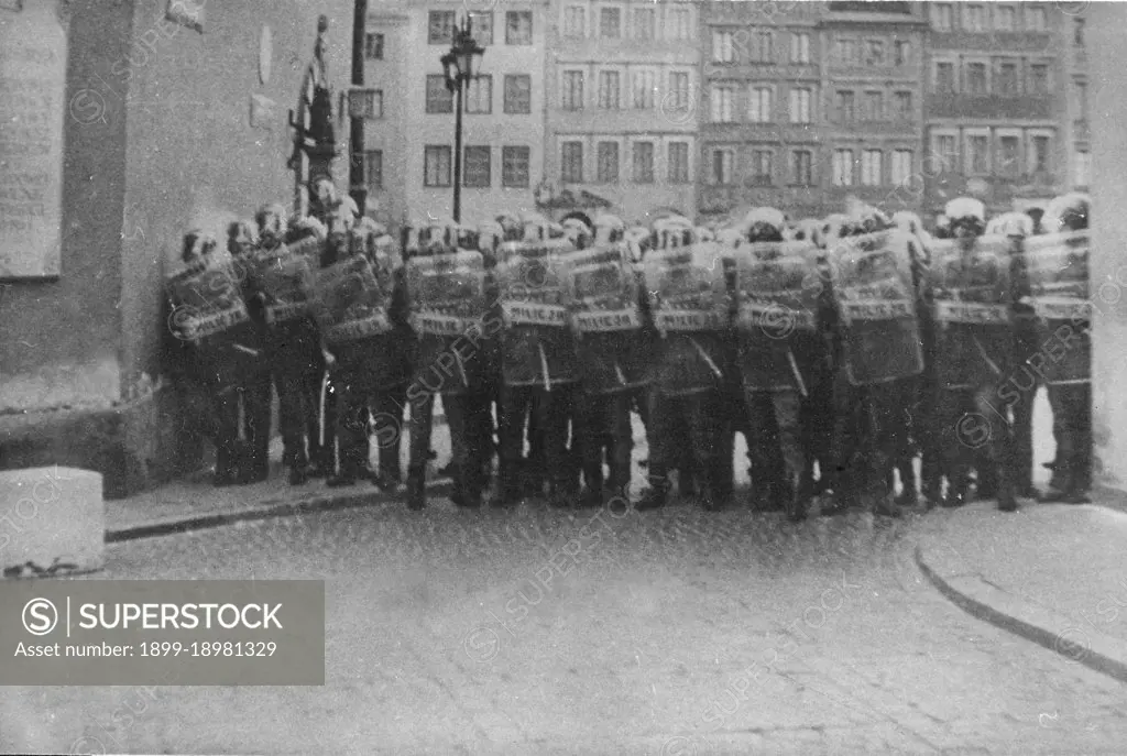 Police action in Poland during the martial law of 1981-1983. 