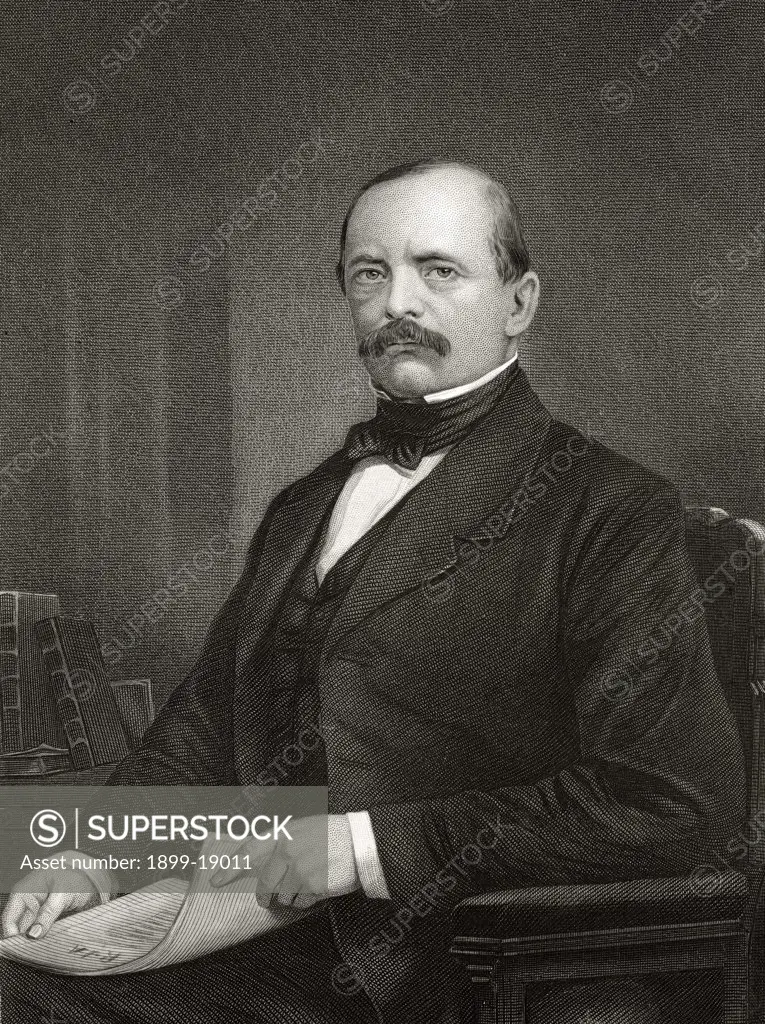 Otto Eduard Leopold, Prince von Bismarck, Duke of Lauenburg, Count von Bismarck-Schˆnhausen 1815 to 1898 Prussian politician and statesman Engraving after Alonzo Chappel