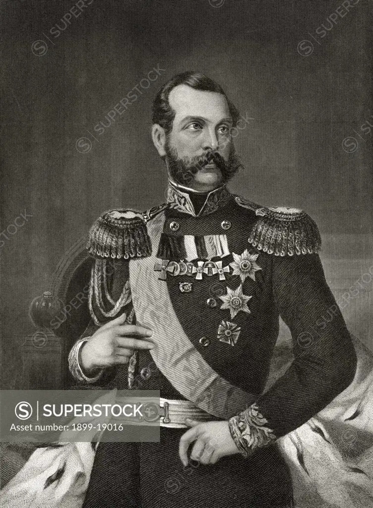 Emperor Alexander 2nd of Russia 1818 to 1881 19th century engraving after Alonzo Chappel