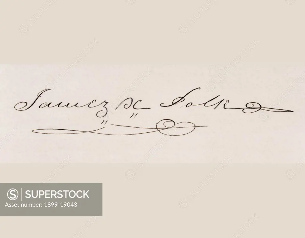 Signature of James Knox Polk 1795 to 1849 11th president of the United States 1845 to 1849