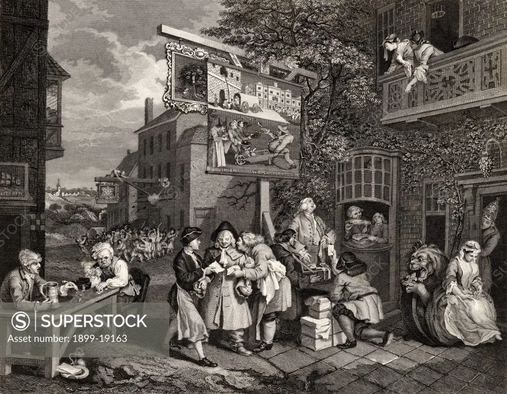 The Election Canvassing for Votes Engraved by T E Nicholson after Hogarth from The Works of Hogarth published London 1833