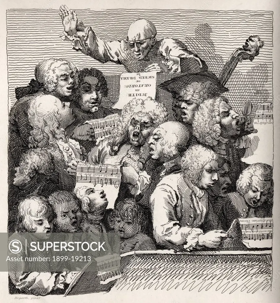 The Chorus From the original picture by Hogarth from The Works of Hogarth published London 1833