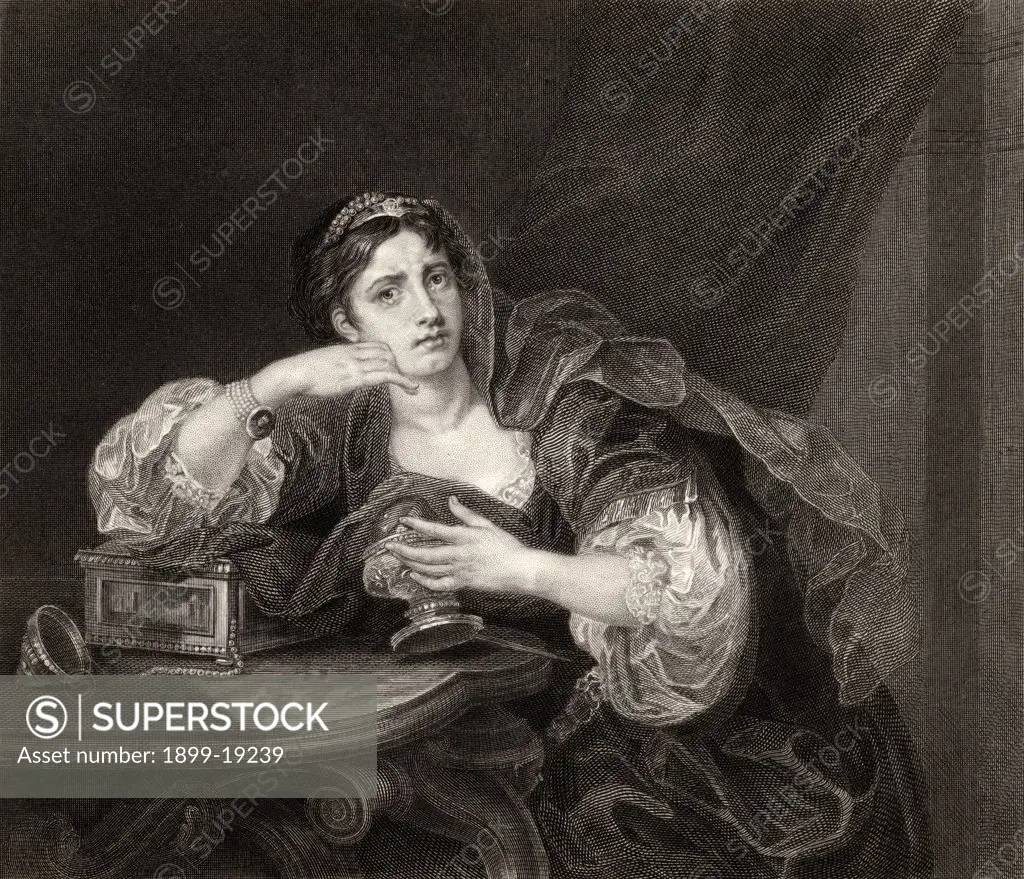 Sigismonda with the heart of her husband Engraved by T W Shaw after Hogarth from The Works of Hogarth published London 1833