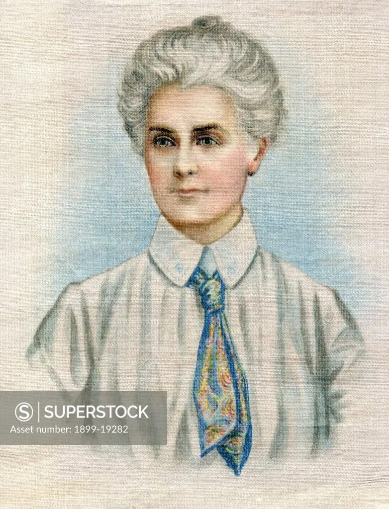 Edith Louisa Cavell 1865 to 1915 British nurse and humanitarian executed in World War I Painting on silk