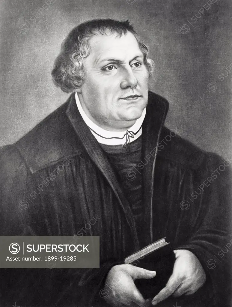 Martin Luther 1483 to 1546 German theologian after a painting by Lucas Cranach the Elder 1472-1553 