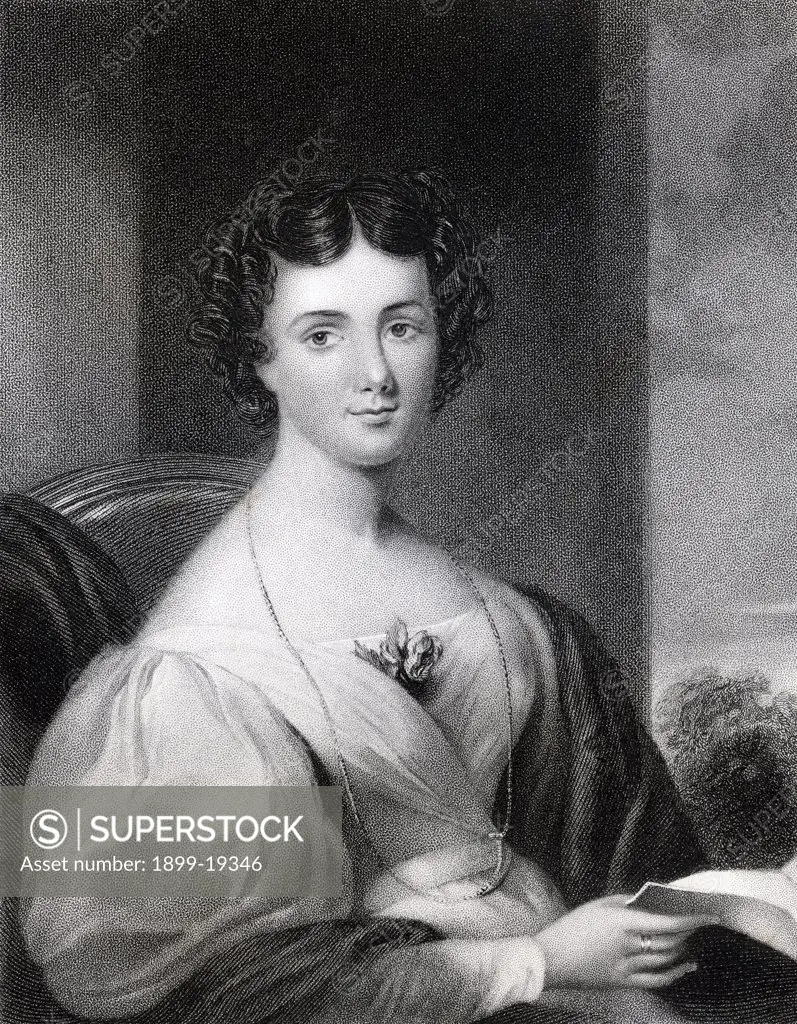 Maria Jane Jewsbury Mrs Fletcher 1800-1833 English authoress Engraved by J Cochran after G Freeman From the book The National Portrait Gallery Volume III published c1820