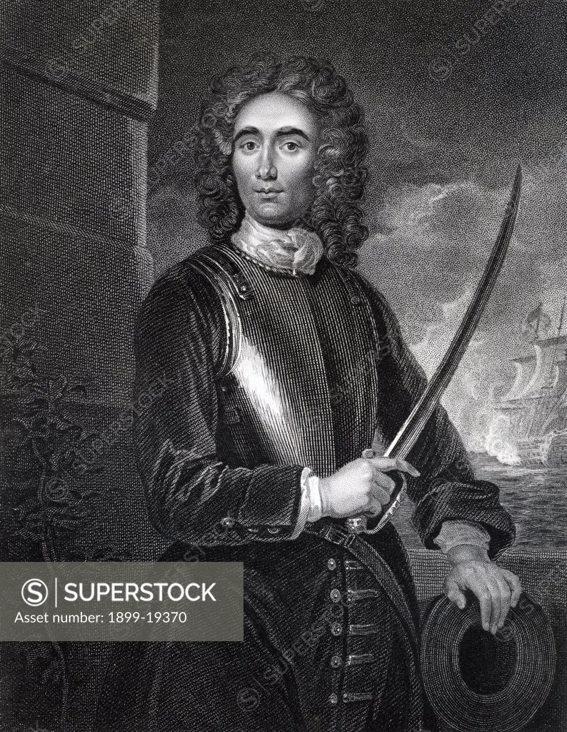 John Benbow 1653 to 1702 English admiral Engraved by W T Mote after Sir G Kneller From the book The National Portrait Gallery Volume IV published c1820