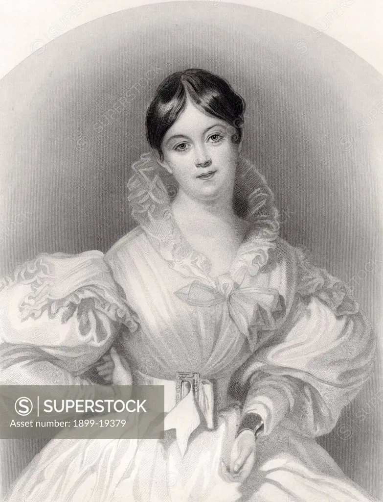 Letitia Elizabeth Landon 1802 to 1838 English poet and novelist Engraved by J Thomson after G Machse From the book The National Portrait Gallery Volume IV published c1820