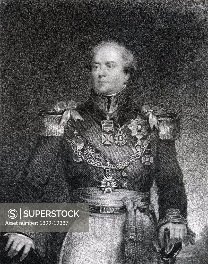 Sir Archibald Campbell 1st Baronet 1769 to 1843 Officer in the British army and administrator of the colony of New Brunswick Engraved by J Cochran after J Wood From the book The National Portrait Gallery Volume III published c1820