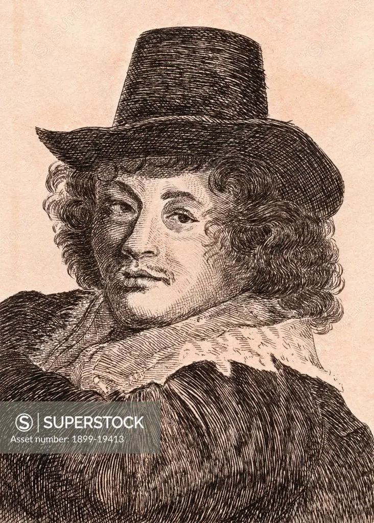 Frans Hals 1584-1666 Dutch painter From 75 Portraits Of Celebrated Painters From Authentic Originals etched by James Girtin Published London 1817 