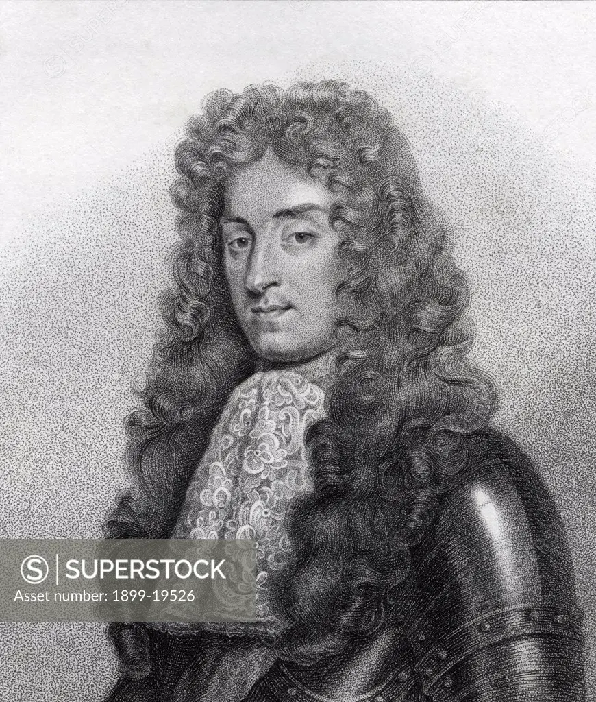 James II aka Duke of York 1633-1701 King of Great Britain Engraved by Bocquet from the book A Catalogue of the Royal and Noble Authors published 1806