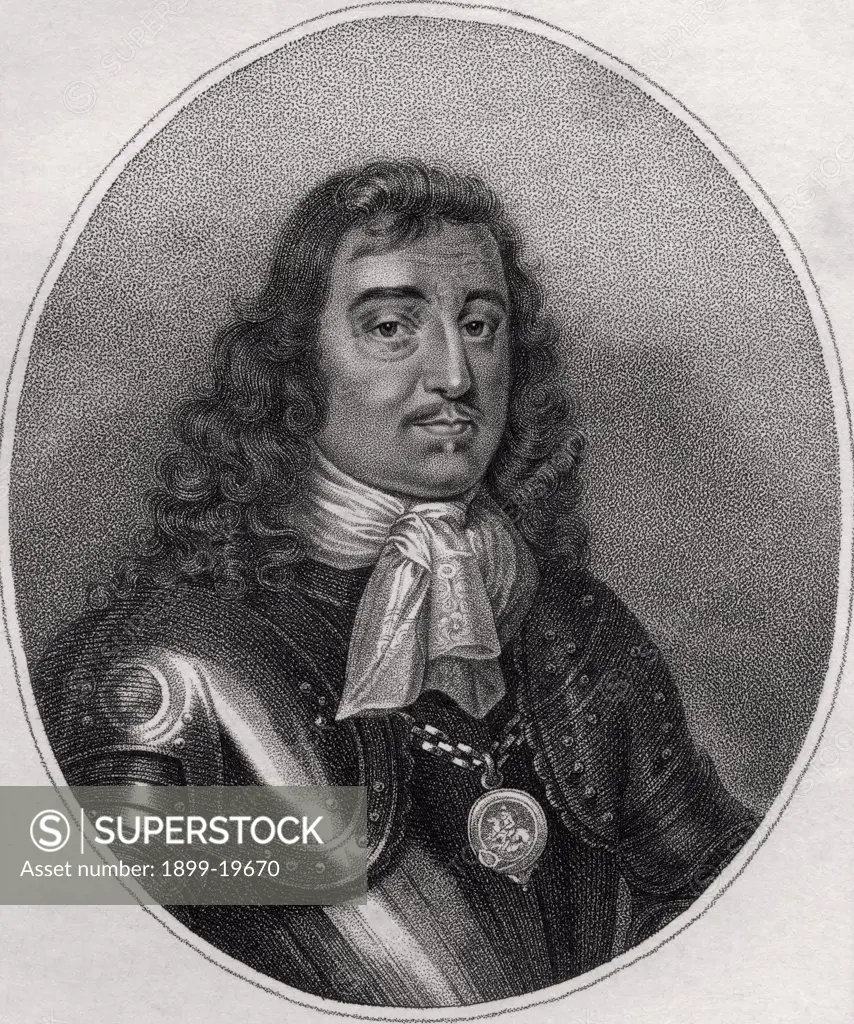 George Monck 1st Duke of Albemarle Earl of Torrington Baron Monck of Potheridge Beauchamp and Teyes 1608 to 1670 English soldier and politician Engraved by Bocquet from the book A catalogue of Royal and Noble Authors Volume III published 1806