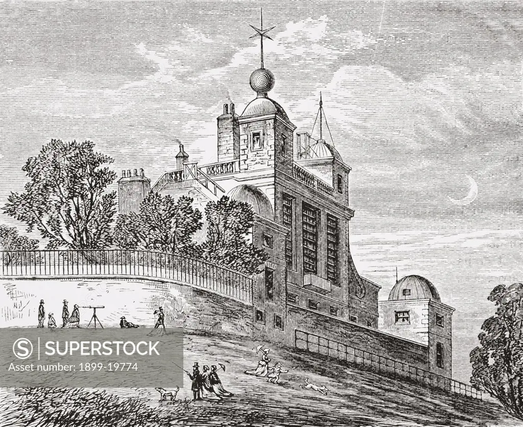 Royal Observatory Greenwich London England From The Gallery of Geography published London circa 1872