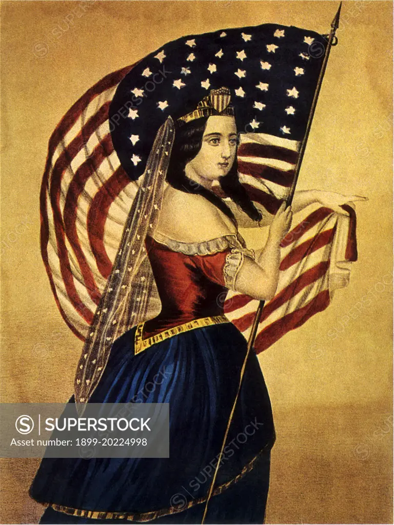 Woman With Flag. 
