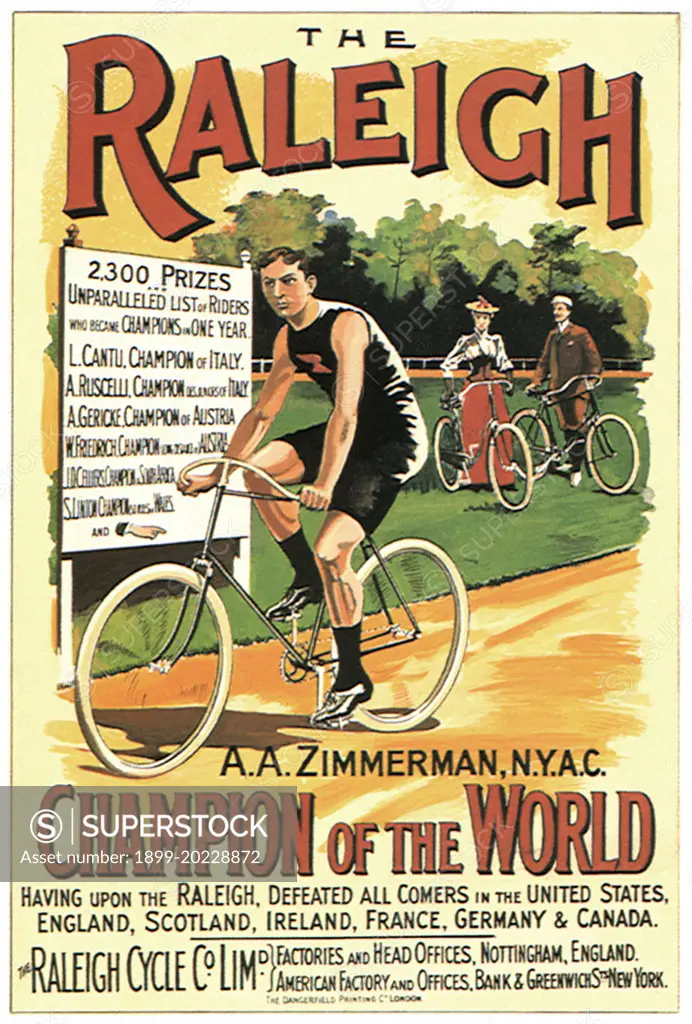 Man on Racing Bicycle. 