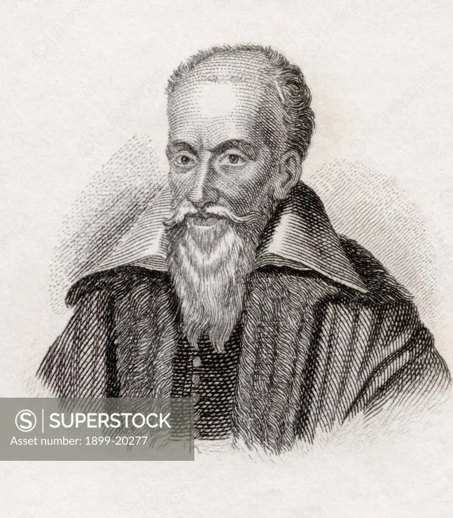 Joseph Justus Scaliger 1540 to 1609. French religious leader and scholar. From the book Crabbes Historical Dictionary published 1825.