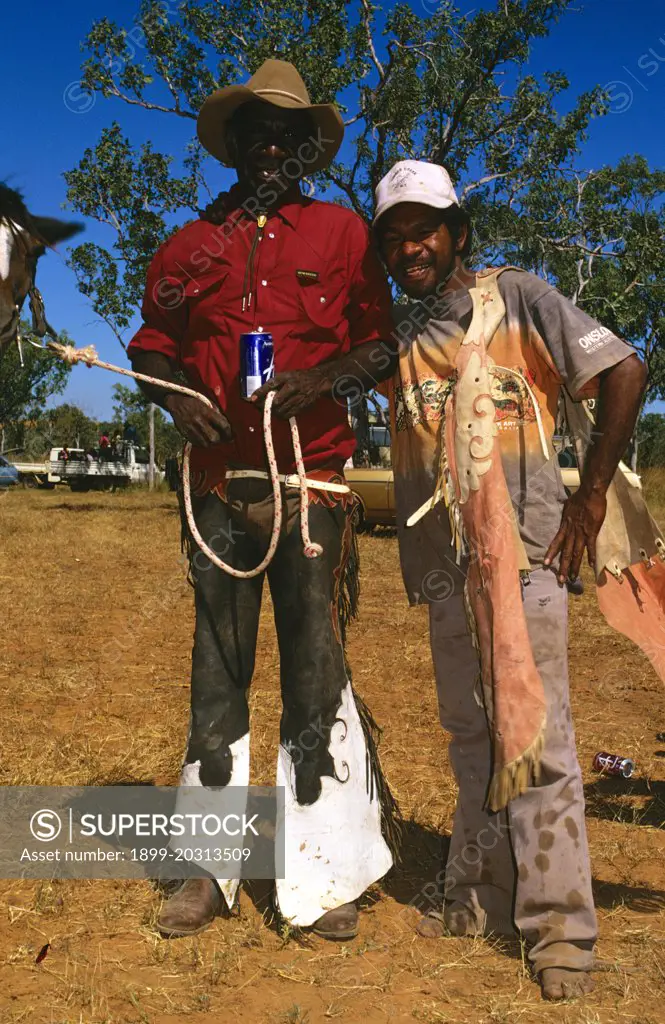 Competitors in Nagaliwurra Aboriginal Rodeo,  Timber Creek, Northern Territory, Australia