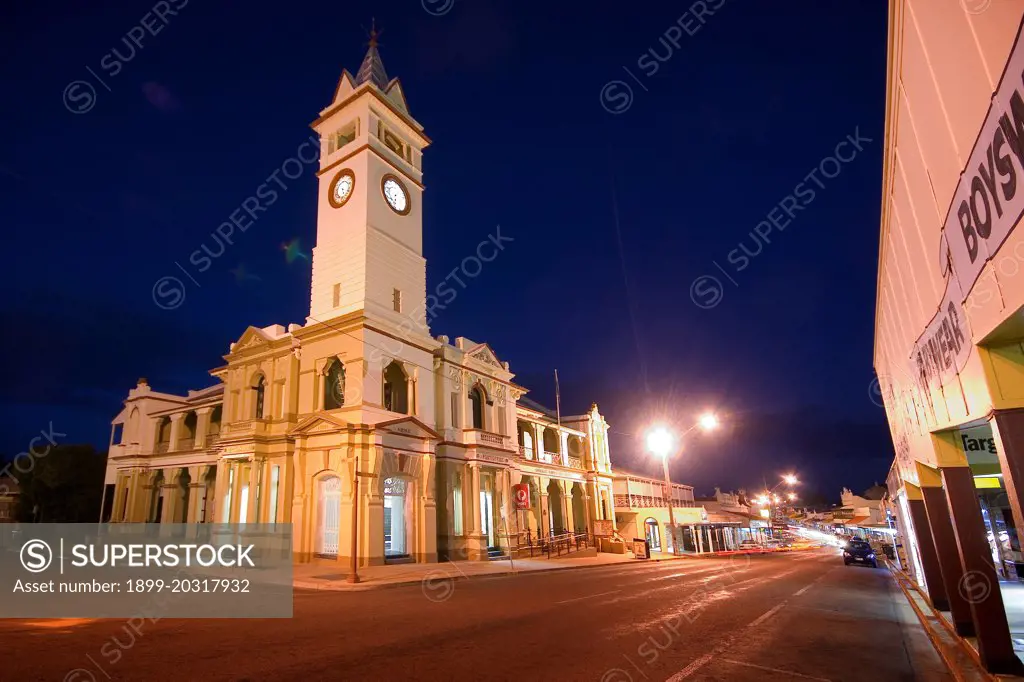The Post Office, 1892, with clock tower imported from England added six years later,  in the well preserved heart of the city, the One Square Mile.  Charters Towers, Queensland, Australia