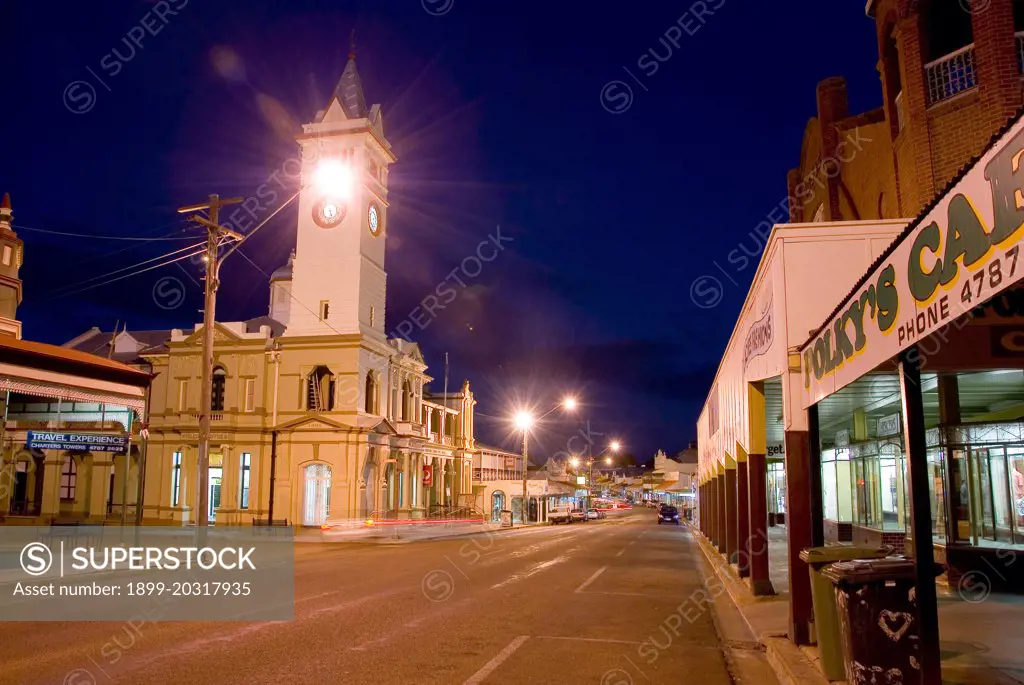 The Post Office, 1892, with clock tower imported from England added six years later,  in the well preserved heart of the city, the One Square Mile.  Charters Towers, Queensland, Australia