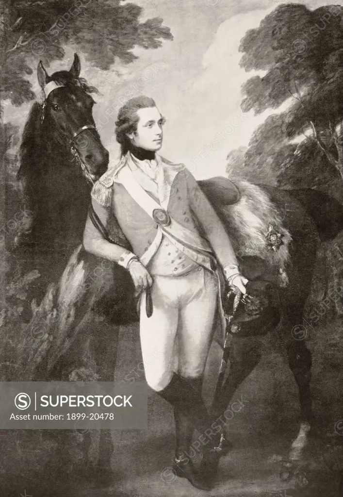 Anthony St Leger, 1731/32 to 1786. Soldier, Member of Parliament and founder of the St. Leger Stakes horse race. After a painting by Thomas Gainsborough. From the book Buckingham Palace, It's Furniture, Decoration and History by H. Clifford Smith, published 1931.
