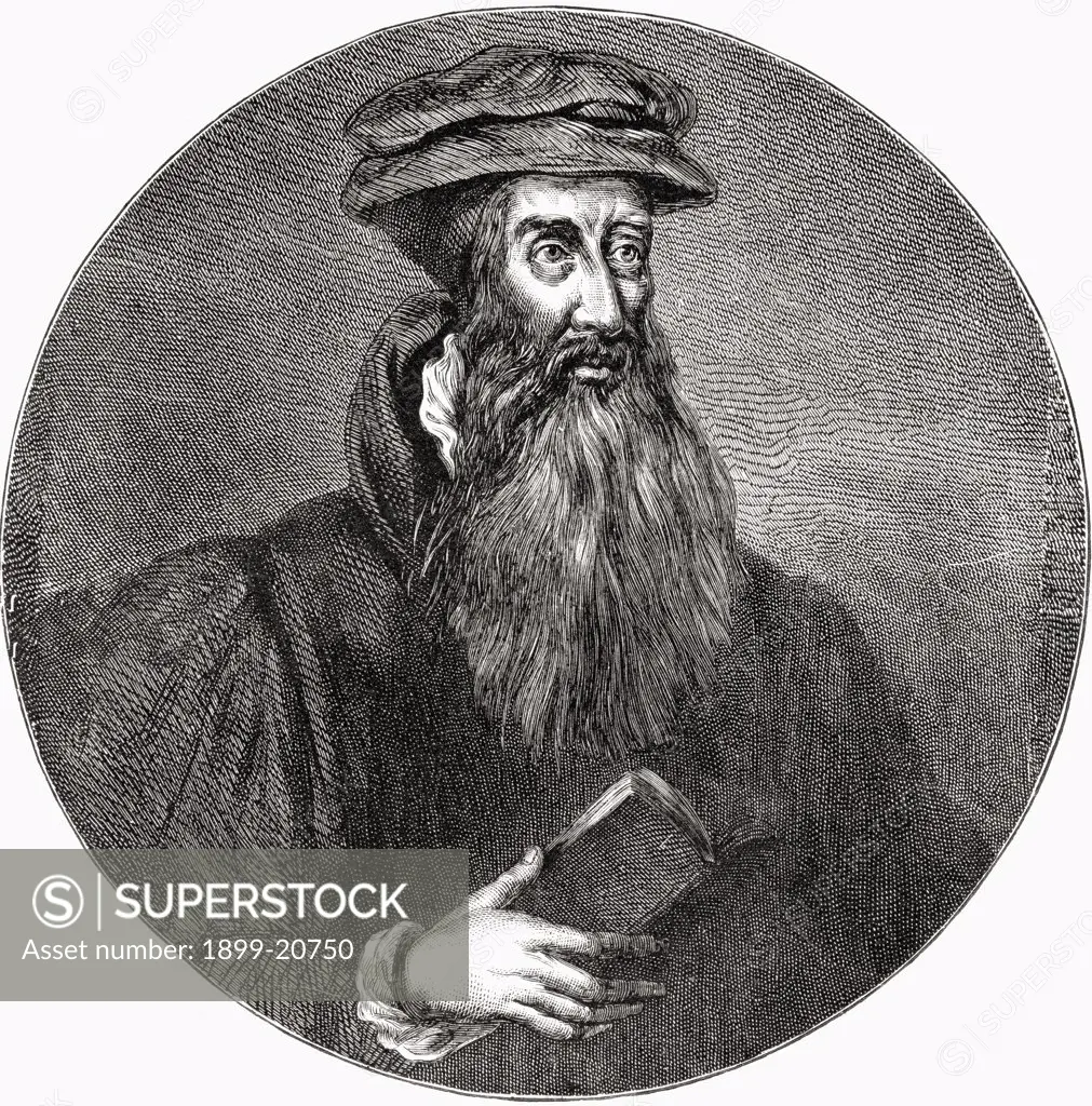 John Knox c. 1510 to 1572. Scottish clergyman, leader of the Protestant Reformation and founder of the Presbyterian denomination. From the book Scottish Pictures Drawn with Pen and Pencil by Samuel G. Green published 1886.
