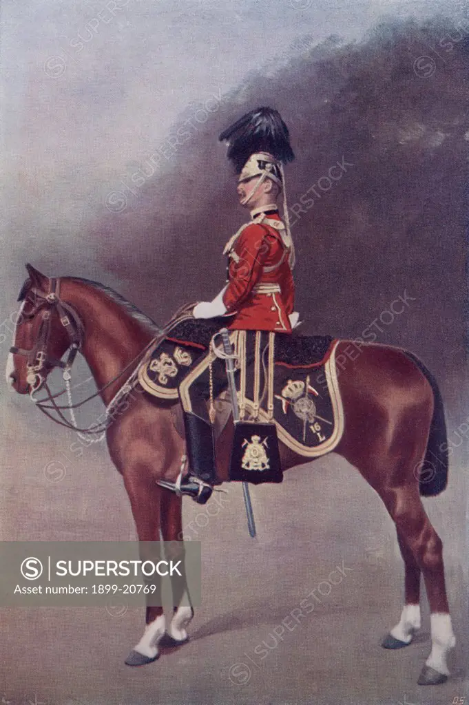 Officer of the 16th Queen's Lancers in the late 19th century. From the book South Africa and the Transvaal War, Volume 1 by Louis Creswicke, published 1900.