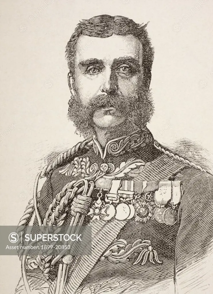 General Frederic Augustus Thesiger, 2nd Baron Chelmsford, 1827 to 1905. British general. From Afrika, dets Opdagelse, Erobring og Kolonisation, published in Copenhagen, 1901.
