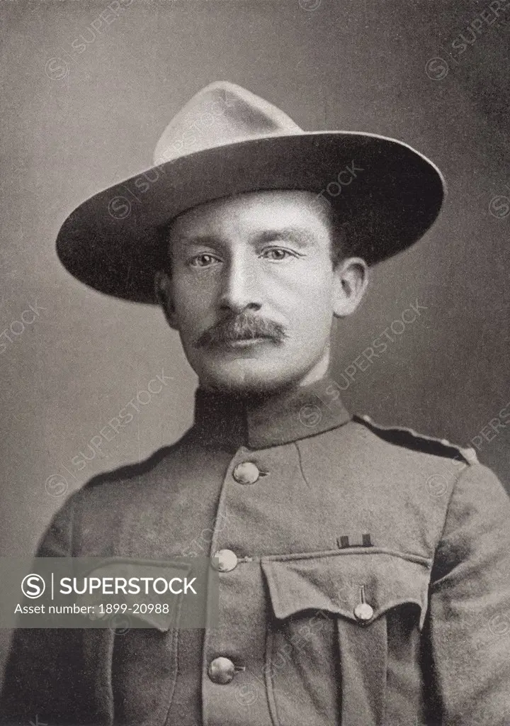 Robert Stephenson Smyth Baden-Powell, 1st Baron Baden-Powell 1857 to 1941 aka B-P or Lord Baden-Powell. Lieutenant-general in the British Army and founder of the Scouting Movement. From the book South Africa and the Transvaal War by Louis Creswicke, published 1900