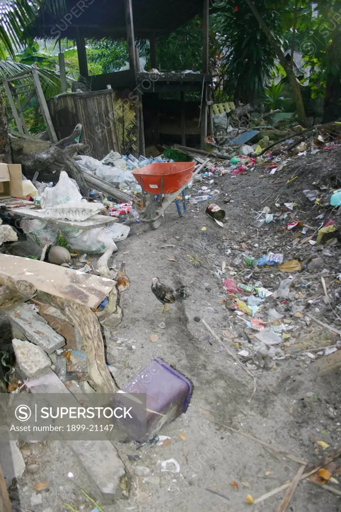 Rubbish at tourist resort, Philippines . Holiday resorts in the Philippines face a serious problem dealing effectively with the amount of rubbish they have to dispose of.