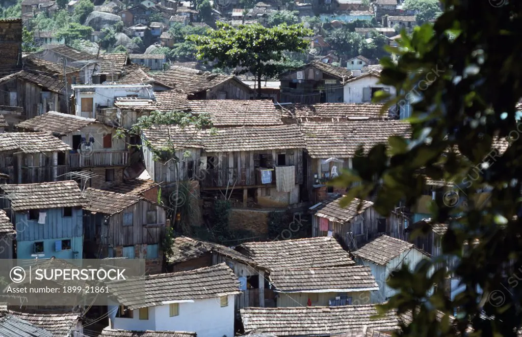 BRAZIL Favela. Rooftops of shanty town..   