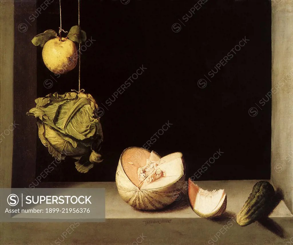 Quince, Cabbage, Melon and Cucumber, 1602. Cotan, Juan Sanchez.