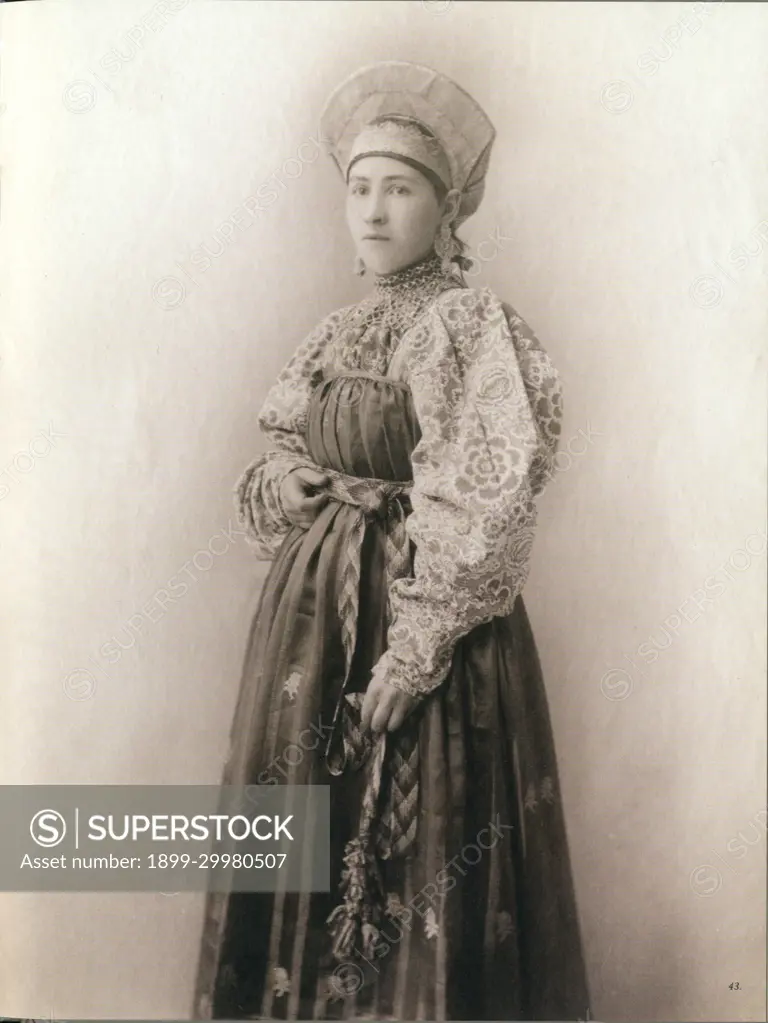 Girl In Russian Traditional Clothing Stock Photo, Picture and