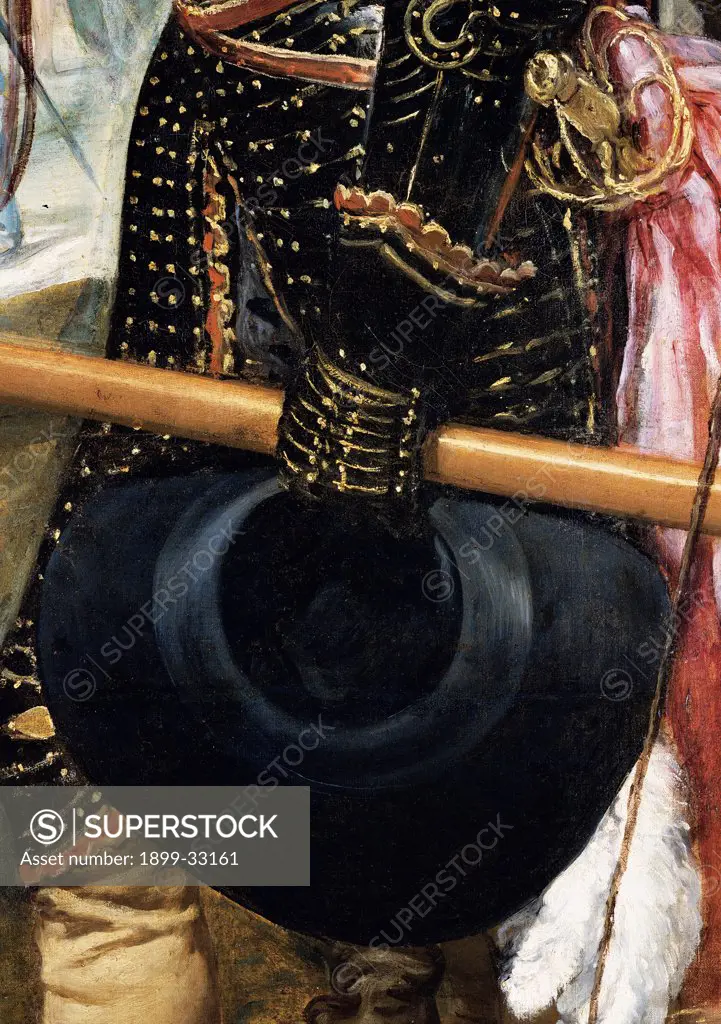 The Surrender of Breda (Las lanzas), by Velázquez Diego Rodriguez de Silva y, 1633 - 1635, 17th Century, oil on canvas. Spain, Prado National Museum. Detail. Stick in the hand of General Ambrogio Spinola.