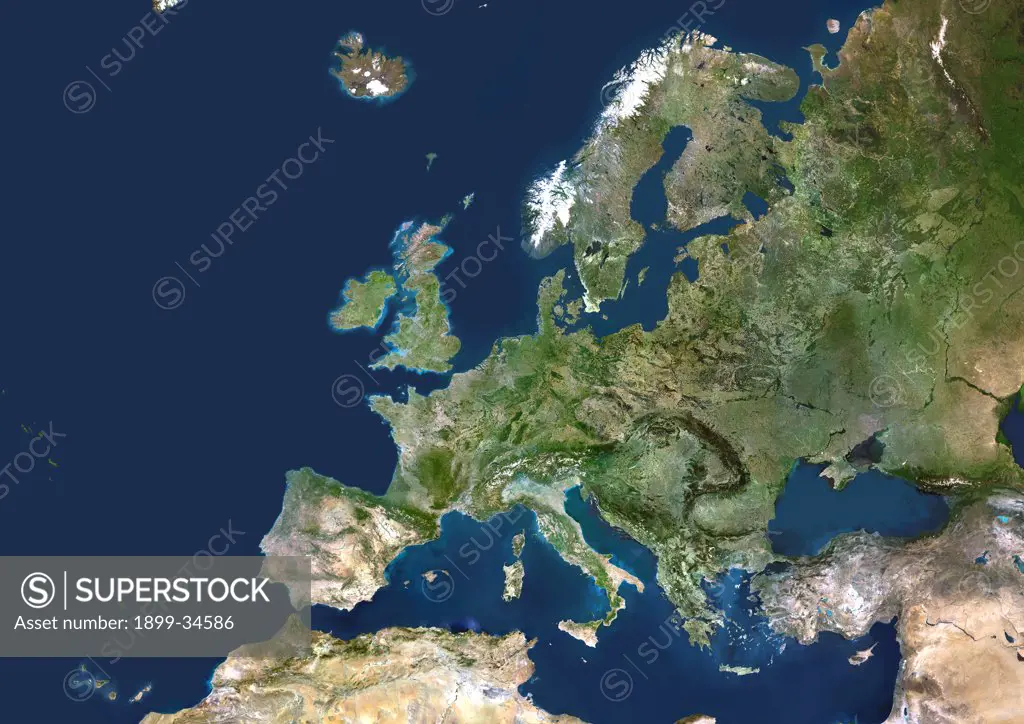 25 European Member States, True Colour Satellite Image. Expanded European Union (EU). True colour satellite image of the EU, including the new member states that joined on 1st May 2004. Ten countries joined the EU on this date: Poland, Latvia, Malta, Lithuania, Slovenia, Hungary, Slovakia, Estonia, Czech Republic and (Greek) Cyprus. This took the total number of member states to 25. Notable non-members include Norway (top centre) and Switzerland (just below and left of centre). The image used da