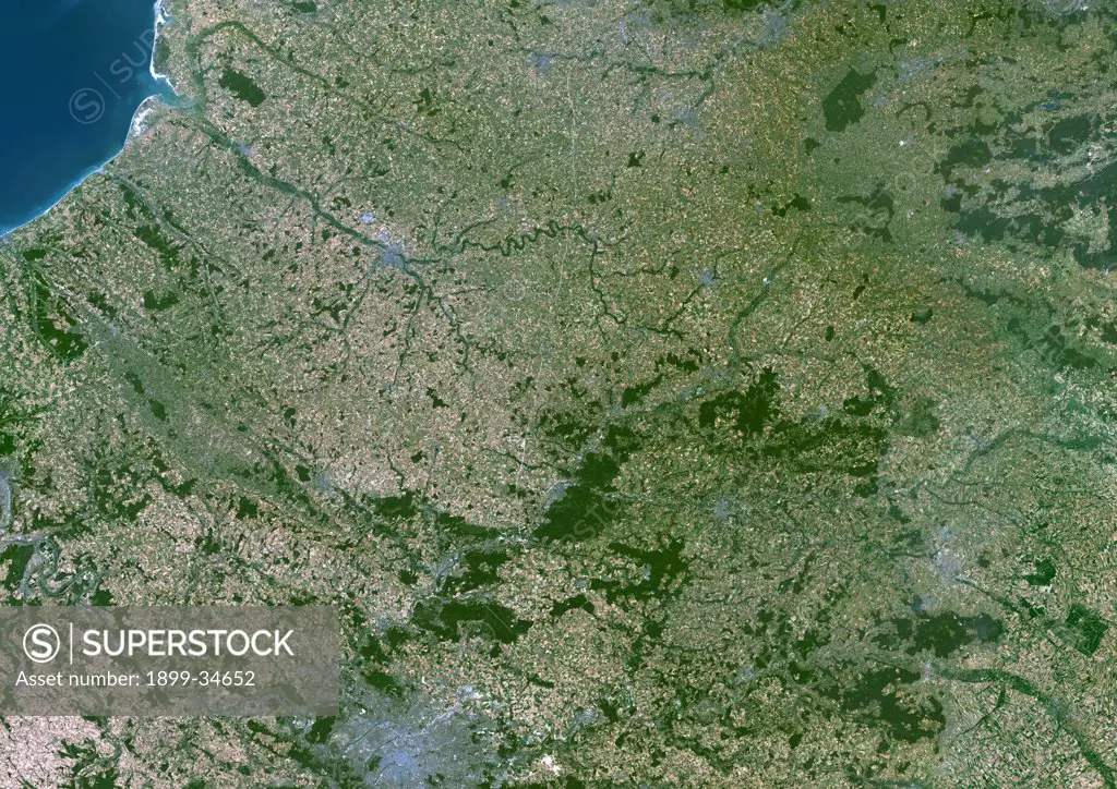 Picardie Region, France, True Colour Satellite Image. Picardie region, France, true colour satellite image. This image was compiled from data acquired by LANDSAT 5 & 7 satellites.