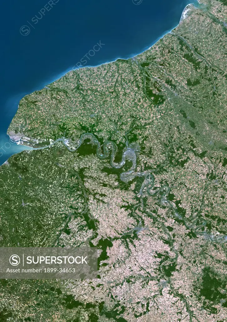 Haute-Normandie Region, France, True Colour Satellite Image. Haute Normandie region, France, true colour satellite image. This image was compiled from data acquired by LANDSAT 5 & 7 satellites.