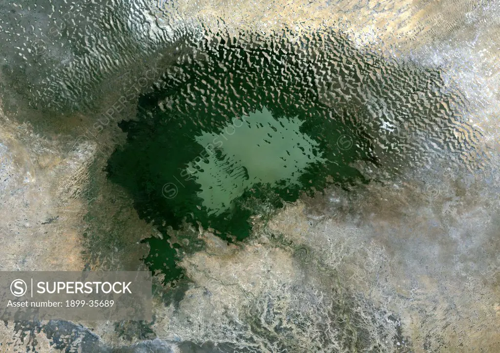 Lake Chad, Chad, In 1987, True Colour Satellite Image. True colour satellite image of Lake Chad, Chad. Image taken in 1987 using LANDSAT data.